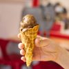 Dark Chocolate Gelato Cone in Hand