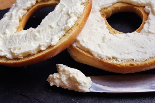 Cream Cheese on a bagel Cream Cheese on a bagel